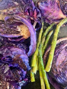 roasted-purple-cabbage-steaks-asparagus